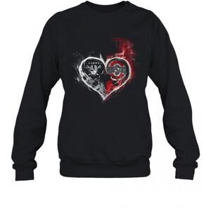 Heart Las Vegas Raiders And Ohio State Buckeyes T-Shirt